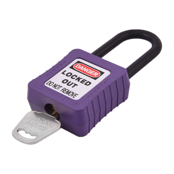 De-Electric Lockout Padlock 38mm Keyed Different Violet - Image 3
