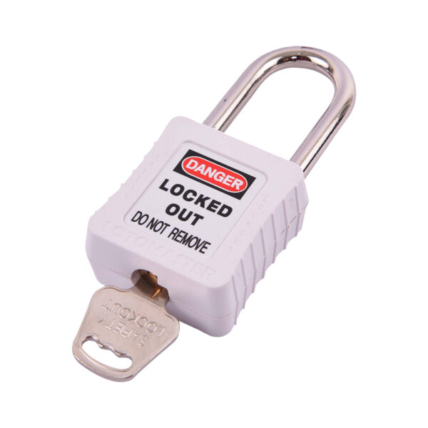 Safety Lockout Padlocks 2 Keyed Alike 38mm White - Image 3