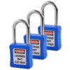 Safety Lockout Padlocks 3 Keyed Alike 38mm Blue