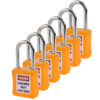 Safety Lockout Padlocks 6 Master Keyed 38mm Yellow