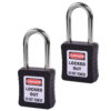 Safety Lockout Padlocks 2 Keyed Alike 38mm Black