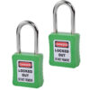 Safety Lockout Padlocks 2 Keyed Alike 38mm Green