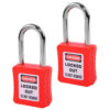 Safety Lockout Padlocks 2 Keyed Alike 38mm Red