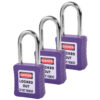 Safety Lockout Padlocks 3 Master Keyed 38mm Violet