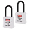 De-Electric Lockout Padlocks 2 Keyed Alike 38mm White